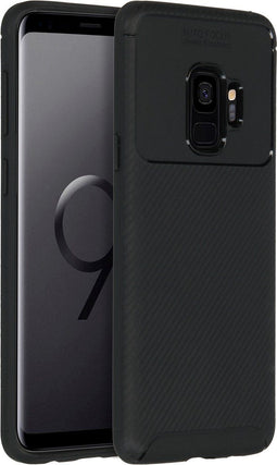 iMoshion Hoesje Geschikt voor Samsung Galaxy S9 Hoesje Siliconen - iMoshion Carbon Softcase Backcover - Zwart
