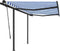 vidaXL - Luifel - automatisch - uittrekbaar - met - palen - 3x2,5 - m - blauw - en - wit
