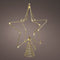 Kerstboom ster piek/topper met LED verlichting warm wit 25 cm met 20 lampjes - LED verlichte pieken - kerstversiering
