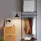 SoBuy KLS07-SCH - Telescoop Kledingrek - Verstelbaar B(52-80) x H(233-295) cm - Zwart