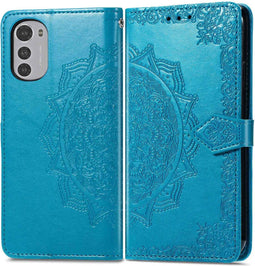 iMoshion Hoesje Geschikt voor Motorola Moto E32s / Moto E32 Hoesje Met Pasjeshouder - iMoshion Mandala Bookcase - Turquoise