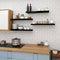 WOLTU Wandplank Zwart Hoogglans – 50 x 22,9 x 3,8 cm – Zwevende Houten Plank met Verborgen