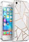 imoshion Hoesje Geschikt voor iPhone SE (2016) / 5 / 5s Hoesje Siliconen - imoshion Design hoesje - Wit / Meerkleurig / Goud / White Graphic