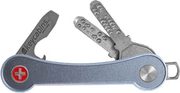 Keycabins Multitool Sleutelhouder - Key Organizer tot en met 12 Sleutels - Keychain Sleutelhanger met Bieropener - Aluminium - Grijs