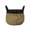 HSM Collection Mandenset - naturel/zwart - raffia - set van 2