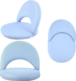 Yoga meditatie vloerstoel - rugleuning verstelbaar multifunctioneel - blauw