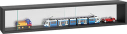VVD Vitrinekastje - Wandvitrine - Schuifdeuren - 95 x 18 x 12 cm - Zwart
