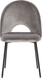 COVELO - Eetkamerstoel - Grijs - Fluweel