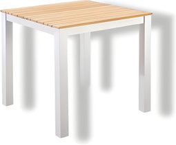 Yoi - Arashi dining table 76x76cm. alu white/teak