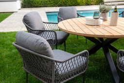 Yoi - Bara dining chair aluminium salix/rope salix/flax beige AW
