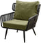 Yoi - Hana lounge chair alu black/rope black/emerald green