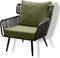 Yoi - Hana lounge chair alu black/rope black/emerald green