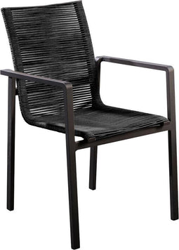 Yoi - Ishi stackable dining chair alu black/rope black