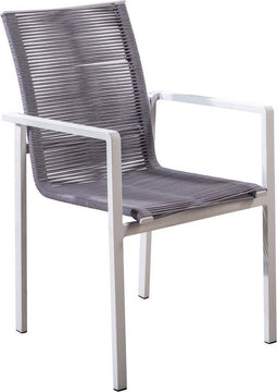 Yoi - Ishi stackable dining chair alu white/rope light grey