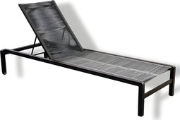 Yoi - Ishi stackable lounger alu black/rope dark grey