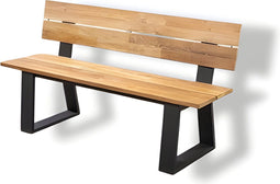 Yoi - Kaihou backrest bench 175cm. alu black/teak