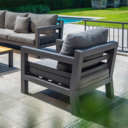 Yoi - Midori lounge chair alu dark grey/mixed grey