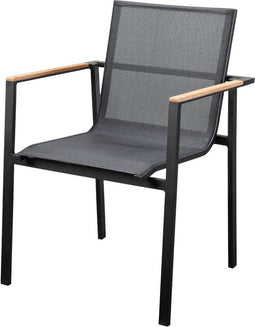 Yoi - Mizu stackable dining chair alu black/black textilene