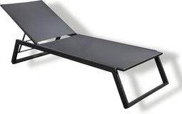 Yoi - Mizu stackable lounger alu black/black textilene
