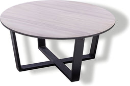 Yoi - Teeburu coffee table 75x35cm. alu black/travertin