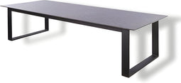 Yoi - Teeburu low dining table 240x100x70cm. alu black/concrete