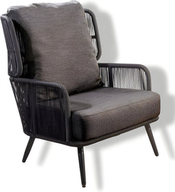 Yoi - Tsubasa lounge chair alu black/rope black/soil
