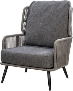Yoi - Tsubasa lounge chair alu black/rope dark grey/panther black