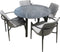 Yoi - Tuinset Teeburu tafel black, slate dia. 120 cm met 4 stoelen...