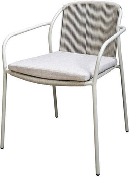 Yoi - Vedella stackable dining chair aluminium salix/rope salix