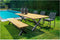 Yoi - Wakai bench 217x45cm. alu dark grey/teak