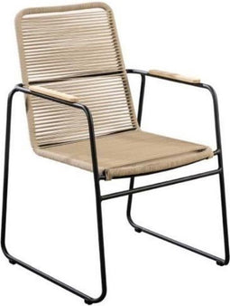 Yoi - Wasabi stackable dining chair alu black/rope natural