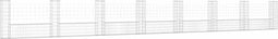 vidaXL - Schanskorf - U-vormig - met - 8 - palen - 860x20x100 - cm - ijzer