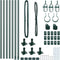 vidaXL - Hekpalen - met - Basisplaten - 7 - stuks - Ø32mm - 50cm - Gegalvaniseerd - Staal