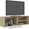 vidaXL - Tv-meubel - 120x34x37 - cm - bewerkt - hout - wit - en - sonoma - eikenkleurig