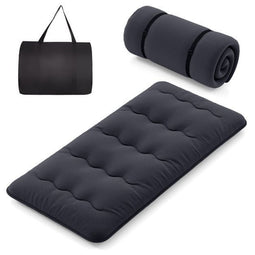 Coast Draagbare Futon Matras - 200x90x10 cm - Wasbare Hoes en Draagtas - Zwart