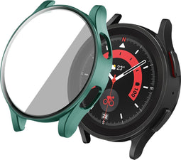 imoshion Screenprotector - Geschikt voor Samsung Galaxy Watch 4 44mm - Full Cover Hard Case / Beschermend Hoesje - Donkergroen