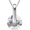 Yolora Dames Ketting met Hanger - Kalpa Camaka Kristal - Zilverkleurig - 18K Wit Verguld - Vrouwen Collier Zilver - Sieraden - Halsketting - Luxe Giftbox - Geschenkdoos - Cadeau doos - Exclusieve Geschenkverpakking - Mooie Cadeauverpakking