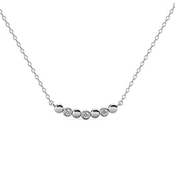 Yolora Dames Ketting met Kalpa Camaka Kristallen - Zilverkleurig - 18K Wit Verguld - Vrouwen Collier Zilver - Sieraden - Halsketting - Luxe Giftbox - Geschenkdoos - Cadeau doos - Exclusieve Geschenkverpakking - Mooie Cadeauverpakking
