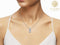 Yolora Dames Ketting met Ring Hanger - Kalpa Camaka Kristallen - Zilverkleurig - 18K Wit Verguld - Vrouwen Collier Zilver - Sieraden - Geschenkverpakking