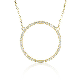 Yolora Dames Ketting met Ronde Hanger - Kalpa Camaka Kristallen - kleurig - 18K Geel Verguld - Vrouwen Collier - Sieraden - Luxe Giftbox - Geschenkdoos - Cadeau doos - Exclusieve Geschenkverpakking - Mooie Cadeauverpakking