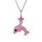 Yolora Kids Ketting - Dolfijn Hanger - Kalpa Camaka Kristallen - Zilver/Roze - 18K Wit Verguld - Kind - Meisjes Collier Zilverkleurig - Sieraden Kinderen - Luxe Giftbox - Geschenkdoos - Cadeau doos - Geschenkverpakking - Cadeauverpakking