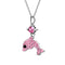 Yolora Kids Ketting - Dolfijn Hanger - Kalpa Camaka Kristallen - Zilver/Roze - 18K Wit Verguld - Kind - Meisjes Collier Zilverkleurig - Sieraden Kinderen - Luxe Giftbox - Geschenkdoos - Cadeau doos - Geschenkverpakking - Cadeauverpakking