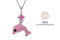 Yolora Kids Ketting - Dolfijn Hanger - Kalpa Camaka Kristallen - Zilver/Roze - 18K Wit Verguld - Kind - Meisjes Collier Zilverkleurig - Sieraden Kinderen - Luxe Giftbox - Geschenkdoos - Cadeau doos - Geschenkverpakking - Cadeauverpakking