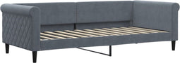 vidaXL - Slaapbank - 90x200 - cm - fluweel - donkergrijs