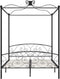vidaXL - Hemelbedframe - metaal - zwart - 180x200 - cm