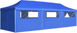 vidaXL - Vouwtent - pop-up - met - 8 - zijwanden - 3x9 - m - blauw