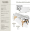 tectake® Massagetafel - 2 Zones - Behandeltafel - 7,5 cm Matras - Rolkussens - Draagtas - Opvouwbaar - Verstelbaar - Wit