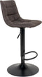 House Nordic Middelfart - Barkruk - Stoer design - Lichtbruin microleder - Donker grijs (Set van 2)