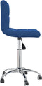 vidaXL - Eetkamerstoel - draaibaar - stof - blauw