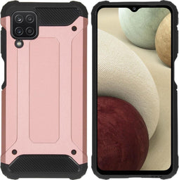 iMoshion Hoesje Geschikt voor Samsung Galaxy A12 Hoesje - iMoshion Rugged Xtreme Backcover - Rosé